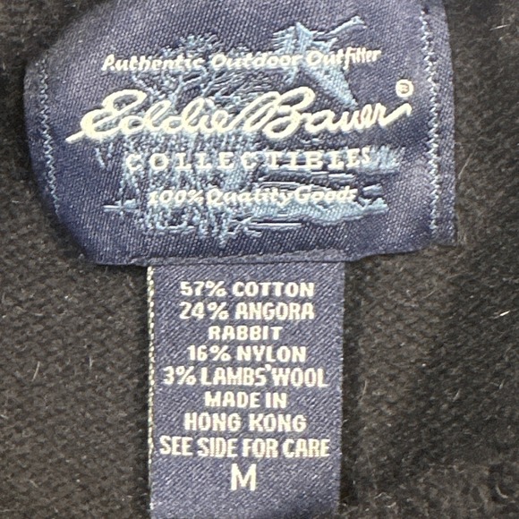 Vintage Eddie Bauer Collectibles Snowflake Turtleneck Sweater M Angora Wool - Picture 3 of 8